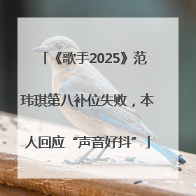 《歌手2025》范玮琪第八补位失败，本人回应“声音好抖”