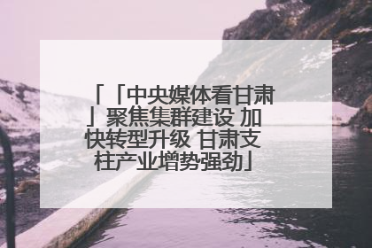 「中央媒体看甘肃」聚焦集群建设 加快转型升级 甘肃支柱产业增势强劲