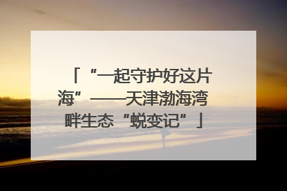 “一起守护好这片海”——天津渤海湾畔生态“蜕变记”