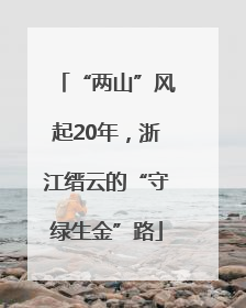 “两山”风起20年，浙江缙云的“守绿生金”路
