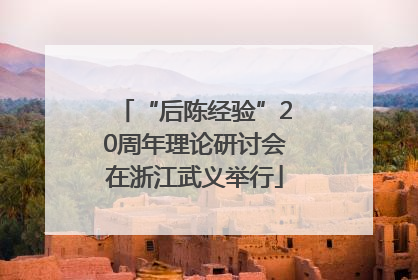 “后陈经验”20周年理论研讨会在浙江武义举行