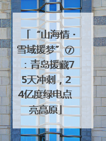 “山海情・雪域援梦”⑦：青岛援藏75天冲刺，24亿度绿电点亮高原