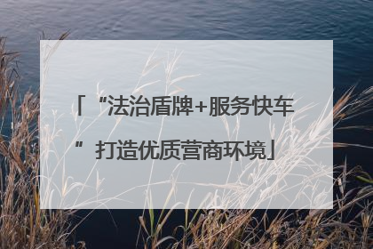“法治盾牌+服务快车”打造优质营商环境