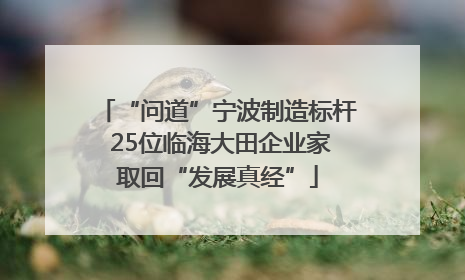 “问道”宁波制造标杆 25位临海大田企业家取回“发展真经”