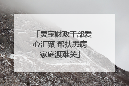 灵宝财政干部爱心汇聚 帮扶患病家庭渡难关