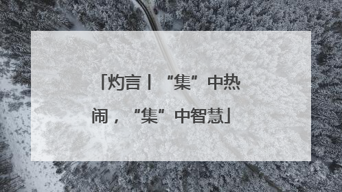 灼言丨“集”中热闹，“集”中智慧