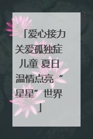 爱心接力关爱孤独症儿童 夏日温情点亮“星星”世界