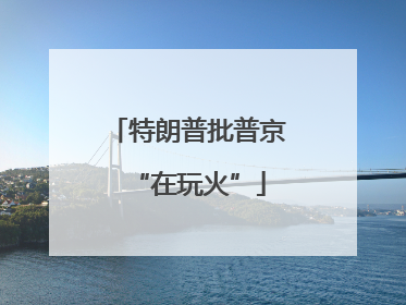 特朗普批普京“在玩火”