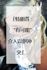 特朗普：“有可能”介入以伊冲突