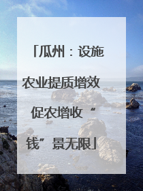 瓜州：设施农业提质增效 促农增收“钱”景无限