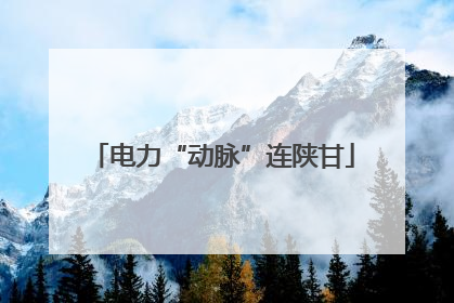 电力“动脉”连陕甘
