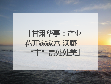 甘肃华亭：产业花开家家富 沃野“丰”景处处美