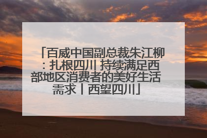 百威中国副总裁朱江柳：扎根四川 持续满足西部地区消费者的美好生活需求丨西望四川