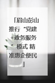 眉山彭山推行“党建+政务服务”模式 精准惠企便民