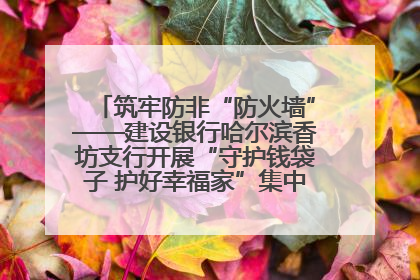 筑牢防非“防火墙”——建设银行哈尔滨香坊支行开展“守护钱袋子 护好幸福家”集中宣传日活动