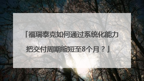 福瑞泰克如何通过系统化能力把交付周期缩短至8个月？