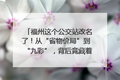 福州这个公交站改名了！从“省物价局”到“九彩”，背后竟藏着这么多故事！