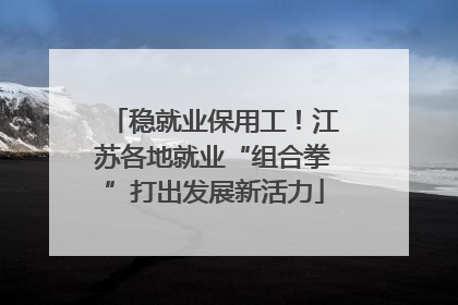 稳就业保用工！江苏各地就业“组合拳”打出发展新活力