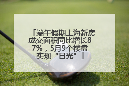 端午假期上海新房成交面积同比增长87%，5月9个楼盘实现“日光”