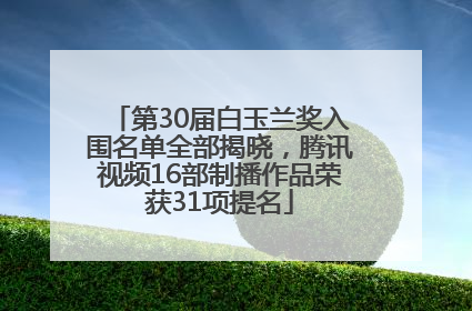 第30届白玉兰奖入围名单全部揭晓，腾讯视频16部制播作品荣获31项提名