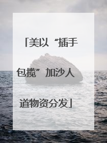 美以“插手包揽”加沙人道物资分发