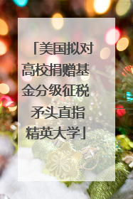 美国拟对高校捐赠基金分级征税 矛头直指精英大学