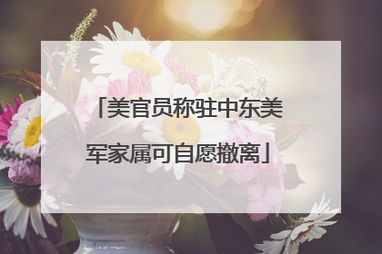美官员称驻中东美军家属可自愿撤离