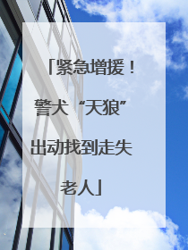 紧急增援！警犬“天狼”出动找到走失老人
