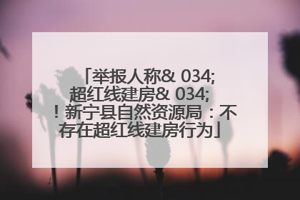 举报人称& 034;超红线建房& 034;！新宁县自然资源局：不存在超红线建房行为