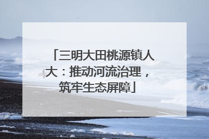 三明大田桃源镇人大：推动河流治理，筑牢生态屏障