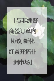 与非洲客商签订意向协议 新化红茶开拓非洲市场