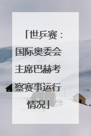 世乒赛：国际奥委会主席巴赫考察赛事运行情况