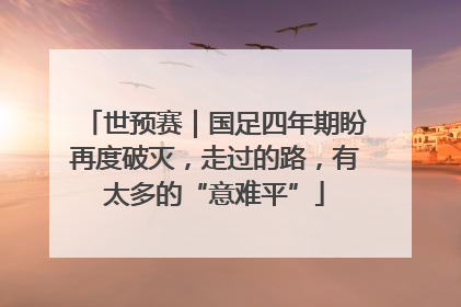世预赛｜国足四年期盼再度破灭，走过的路，有太多的“意难平”