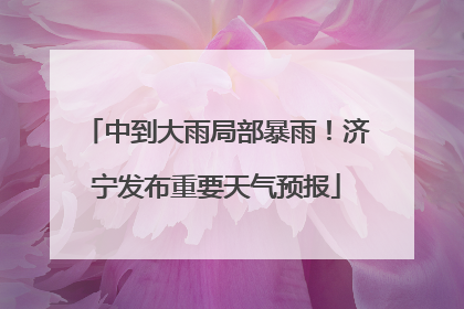 中到大雨局部暴雨！济宁发布重要天气预报
