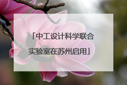 中工设计科学联合实验室在苏州启用
