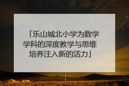 乐山城北小学为数学学科的深度教学与思维培养注入新的活力