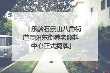 乐龄石景山八角街道景阳东街养老照料中心正式揭牌