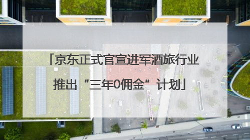 京东正式官宣进军酒旅行业 推出“三年0佣金”计划