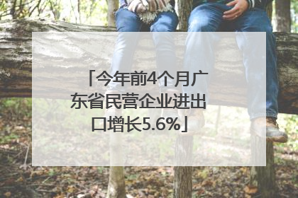 今年前4个月广东省民营企业进出口增长5.6%