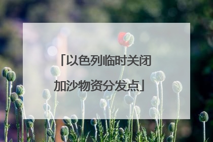 以色列临时关闭加沙物资分发点