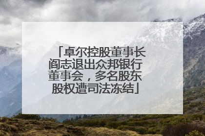 卓尔控股董事长阎志退出众邦银行董事会，多名股东股权遭司法冻结