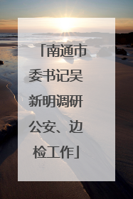 南通市委书记吴新明调研公安、边检工作