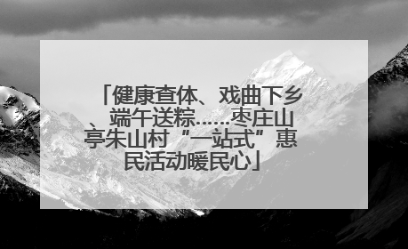 健康查体、戏曲下乡、端午送粽……枣庄山亭朱山村“一站式”惠民活动暖民心