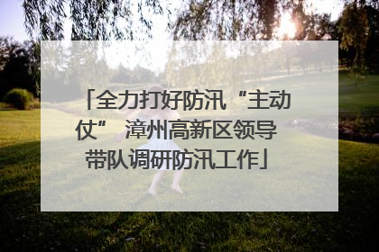 全力打好防汛“主动仗” 漳州高新区领导带队调研防汛工作