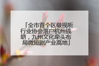 全市首个区级视听行业协会落户杭州钱塘，九州文化牵头布局微短剧产业高地