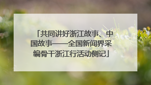 共同讲好浙江故事、中国故事——全国新闻界采编骨干浙江行活动侧记