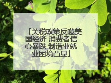 关税政策反噬美国经济 消费者信心暴跌 制造业就业困境凸显