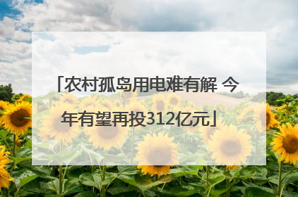 农村孤岛用电难有解 今年有望再投312亿元