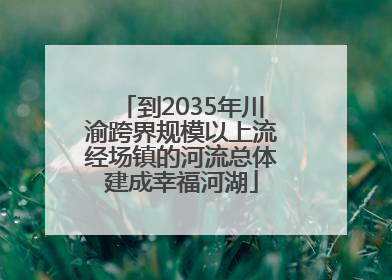到2035年川渝跨界规模以上流经场镇的河流总体建成幸福河湖