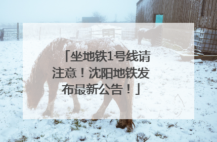 坐地铁1号线请注意！沈阳地铁发布最新公告！